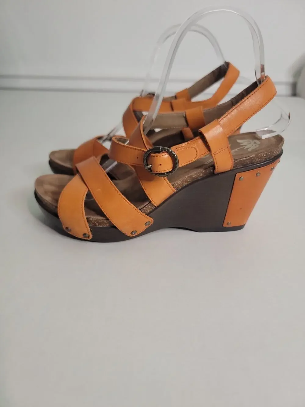 Dansko SZ 40 9.5-10 Frida Wedge Sandal Comfort Orange Strappy Festival